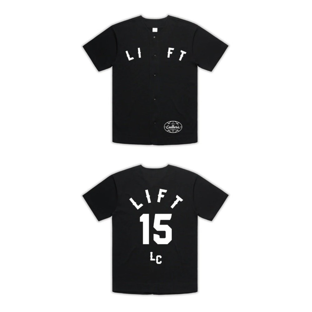Lift Play Ball 8-Year Anniversary Jersey Mens L Black Short Sleeve Lift‎ Culture
